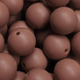 15mm Round Silicone Beads ~ Pecan