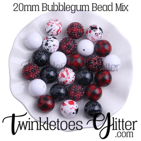 Bubblegum 20mm Bead Mix ~ M-026