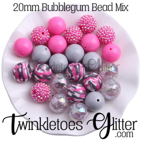 Bubblegum 20mm Bead Mix ~ M-040