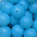 15mm Round Silicone Beads ~ Transparent Blue