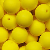 15mm Round Silicone Beads ~ Bright Yellow