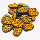 Orange Pumpkin w/Spiders Silicone Focal Bead