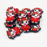 Cow w/Polka Dotted Jacket Silicone Focal Bead