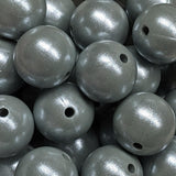 15mm Round Opal Silicone Beads ~ Concrete