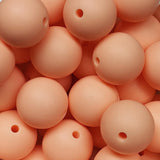 15mm Round Silicone Beads ~ Peach