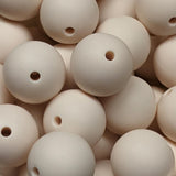 15mm Round Silicone Beads ~ Off White