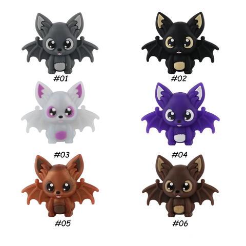 3D Bat Silicone Focal Bead ~ 6 Colors