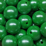 15mm Round Opal Silicone Beads ~ Summer Green