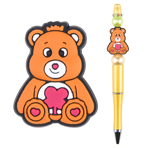 Colorful Bears Focal Bead ~ Orange