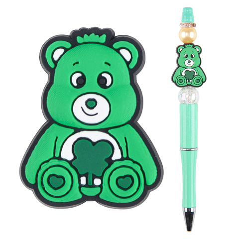 Colorful Bears Focal Bead ~ Green