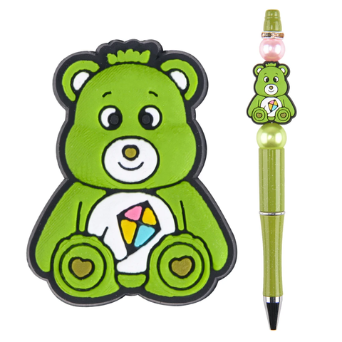 Colorful Bears Focal Bead ~ Lime Green