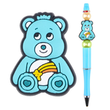 Colorful Bears Focal Bead ~ Light Blue