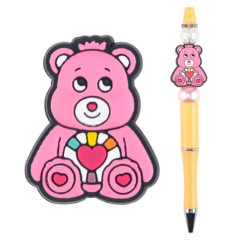 Colorful Bears Focal Bead ~ Light Pink