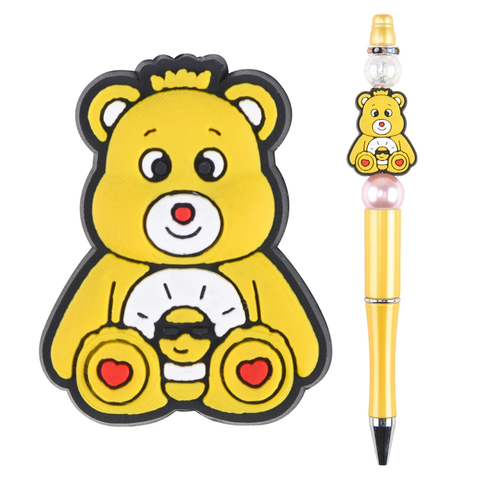 Colorful Bears Focal Bead ~ Yellow