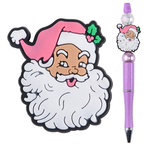 Santa w/Pink Hat Focal Bead