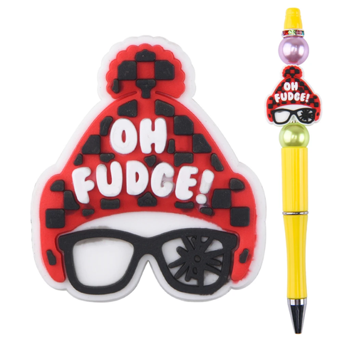 Oh Fudge! w/Red Plaid Hat Focal Bead