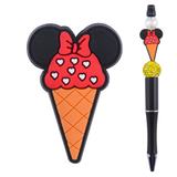 Mouse Icecream Cone w/Hearts Focal Bead