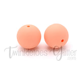 15mm Round Silicone Beads ~ Peach