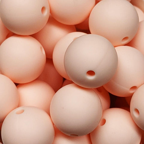 15mm Round Silicone Beads ~ Light Peach