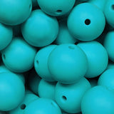 15mm Round Silicone Beads ~ Turquoise