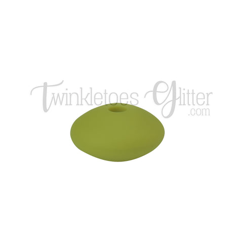 12mm Lentil Silicone Spacer Beads ~ Light Olive