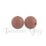 15mm Round Silicone Beads ~ Peanut