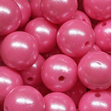 15mm Round Opal Silicone Beads ~ Taffy Pink