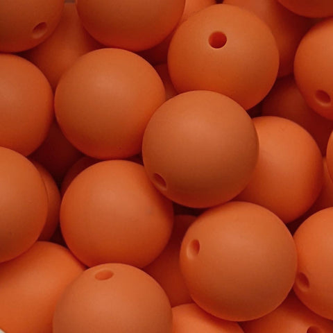 15mm Round Silicone Beads ~ Persian Melon