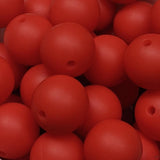 15mm Round Silicone Beads ~ Strawberry Red