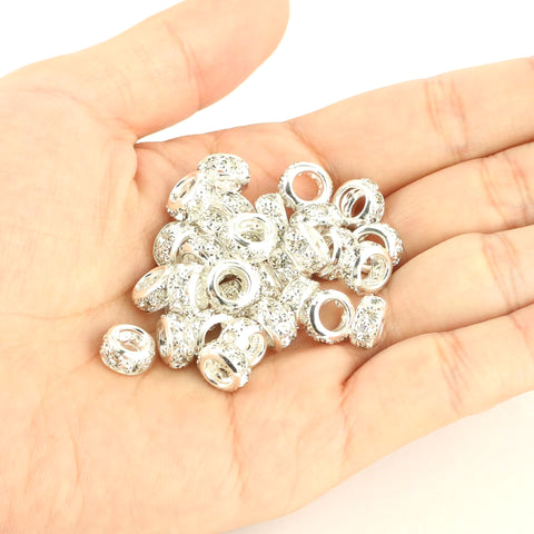 Chunky Rhinestone Rondelle Spacer Beads ~ 2 Sizes and 4 Colors!