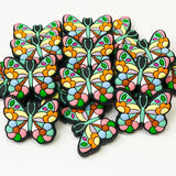 Earthtones Colorful Butterfly Silicone Focal Bead