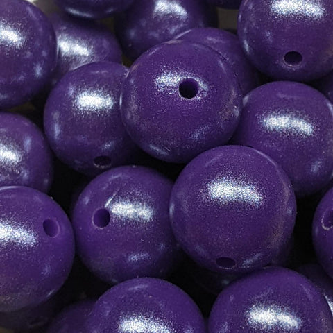 15mm Round Opal Silicone Beads ~ Grape