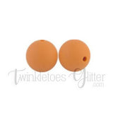 15mm Round Silicone Beads ~ Apricot