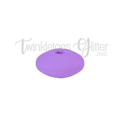 12mm Lentil Silicone Spacer Beads ~ Pastel Purple