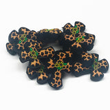 Animal Print Cross w/Sunflowers Silicone Focal Bead  ~ 3 Colors