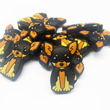 Black and Tan Chihuahua Dog Silicone Focal Bead