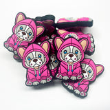 Frenchie w/Pink Hoodie Silicone Focal Bead