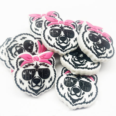 Mama Bear Silicone Focal Bead