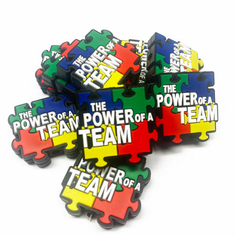 The Power of a Team Puzzle Pieces Silicone Focal Bead