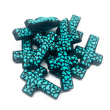 Animal Print Cross Silicone Focal Bead  ~ 3 Colors