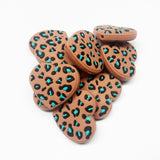 Animal Print Heart Silicone Focal Bead  ~ 2 Colors