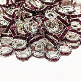 Extra Large Hole Rhinestone Rondelle Spacer Beads ~ 12 colors