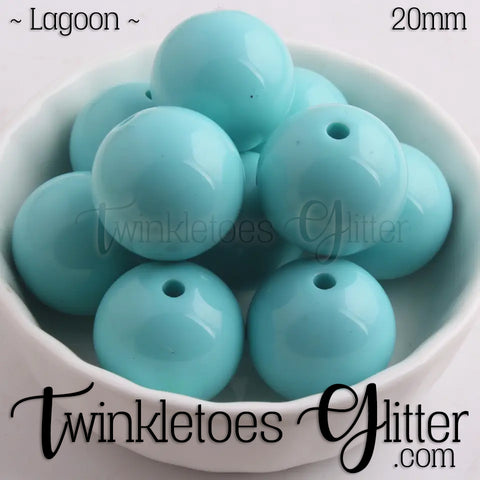 20mm Solid Acrylic Beads ~ Lagoon