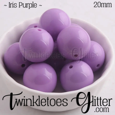 20mm Solid Acrylic Beads ~ Iris Purple