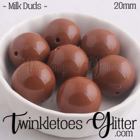 20mm Solid Acrylic Beads ~ Milk Duds