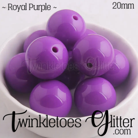 20mm Solid Acrylic Beads ~ Royal Purple