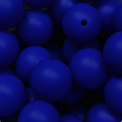 15mm Round Silicone Beads ~ Sapphire