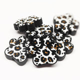 Animal Print Pawprint Silicone Focal Bead ~ Two Colors