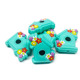 Birdhouse w/Flowers ~ 6 Colors ~ Silicone Focal Bead