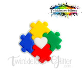 Autism Awareness Puzzle Piece Silicone Focal Bead